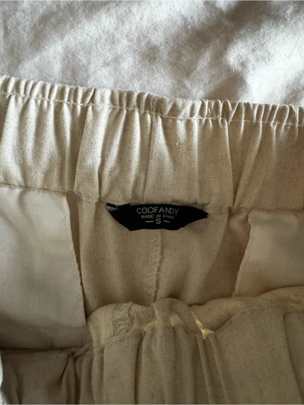 Men's Cream Drawcord Relaxed Joggers